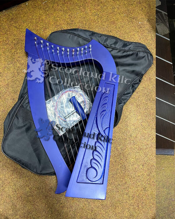 12 String Blue Lyre Harp bag