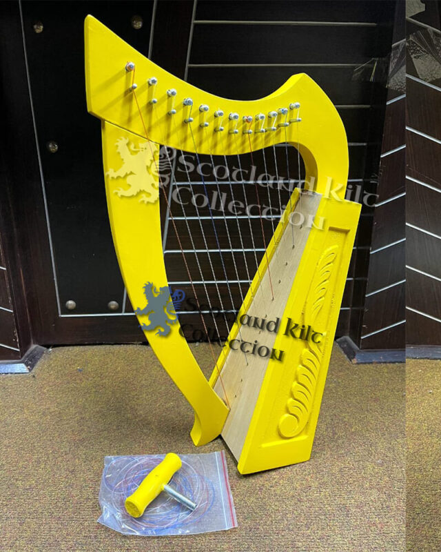 12 String Yellow Lyre Harp left