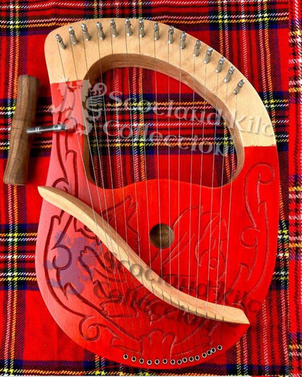 15 Strings Red Dragon Lyre Harp