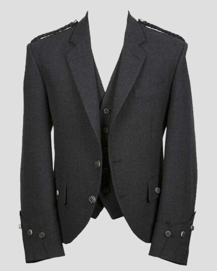 Argyle Blazer Wool Jacket with Vest front side