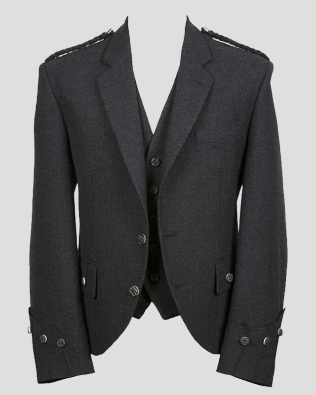 Argyle Blazer Wool Jacket with Vest front side