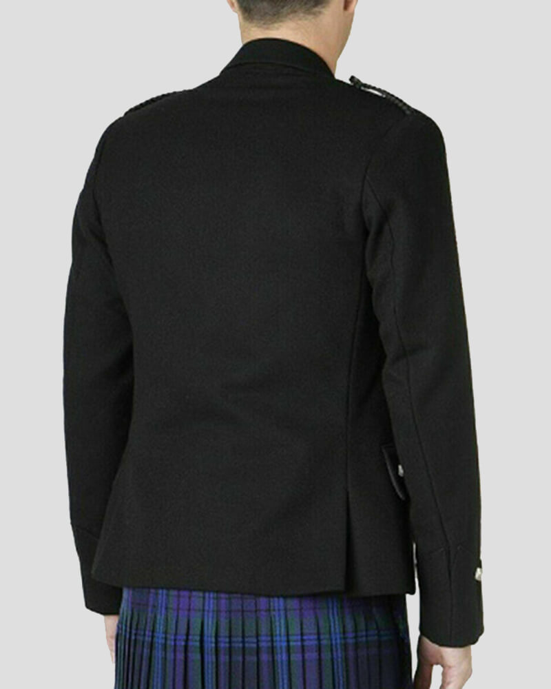 Scottish Black Argyle Jacket & 5 buttons Vest