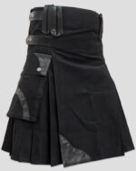 Black Cargo Utility Kilt