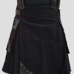 Black Cargo Utility Kilt - Cargo utility kilts for Men's