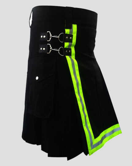 Black Firefighter Kilt left side