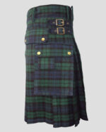 Black Watch Tartan Utility Kilt Right pocket
