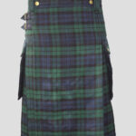 Black Watch Tartan Utility Kilt fornt side - Modern Tartan utility kilts