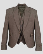 Brown Tweed Argyle Jacket front side - Brown Argyle Jacket for Men's | Argyle Jacket For Sale