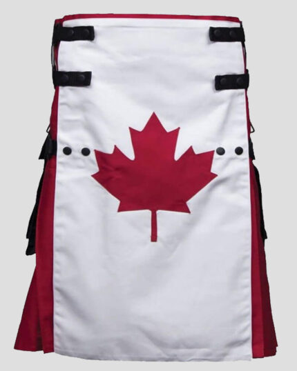 Canadian Flag Hybrid kilt pocket side Canada Flag Hybird utility kilts for Men's