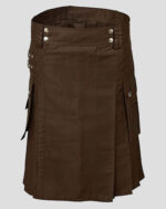 Custom Brown utility Kilt - Brown Utility kilts for Mens
