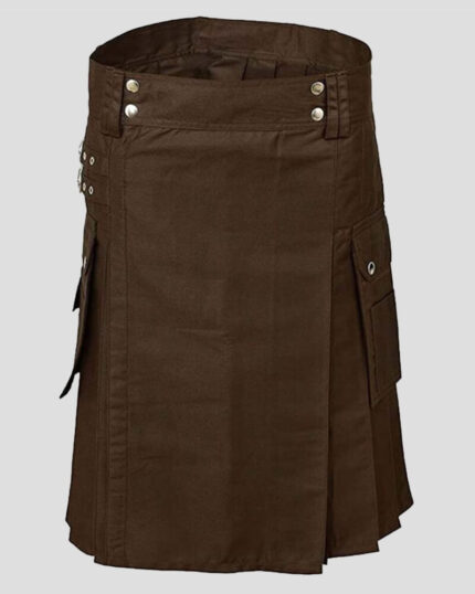 Custom Brown utility Kilt - Brown Utility kilts for Mens