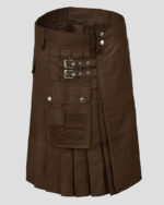 Custom Brown utility Kilt right side