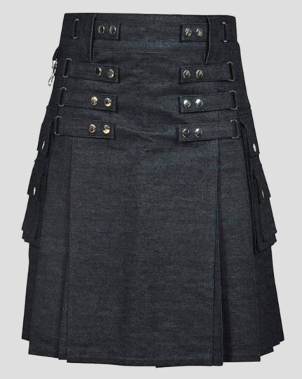 Denim Modern Tactical Fashion Kilt - Denim kilts for Mens