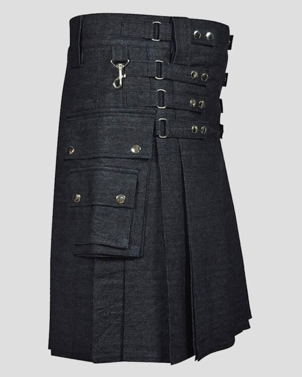 Denim Modern Tactical Fashion Kilt pocket side