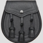 Embossed Leather Sporran - Black leather sporrans
