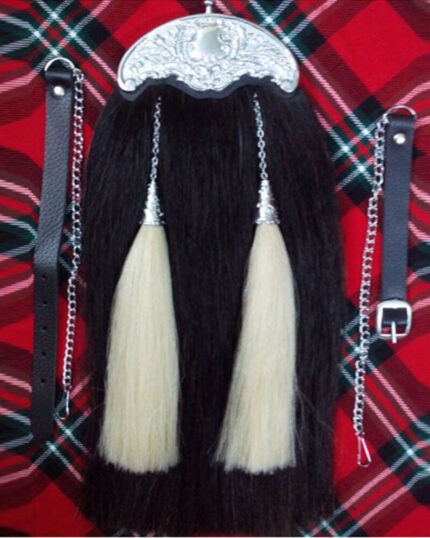 Heritage Black Horsehair Dress Sporran with Silver Cantle
