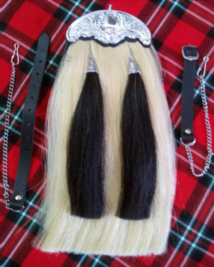 Horse Hair Sporran with Silver Celtic Cantle