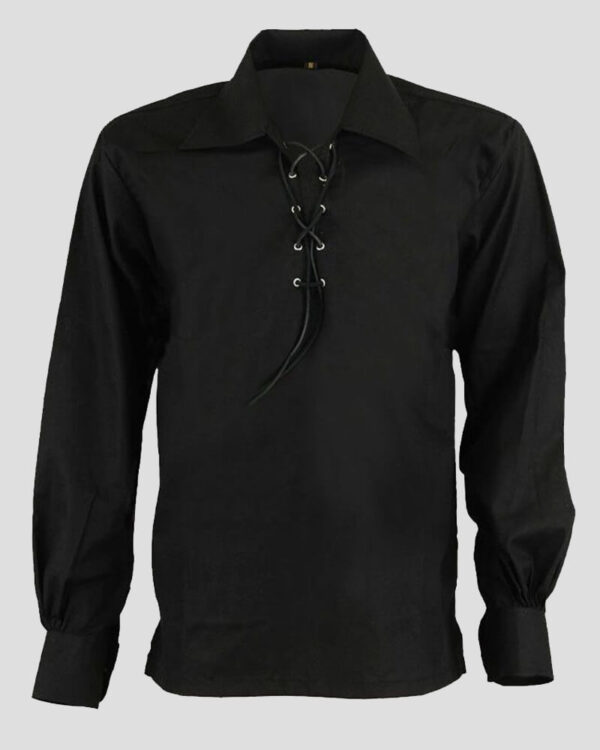 Jacobite Ghillie Kilt Shirt Black But Online shirts for Men's