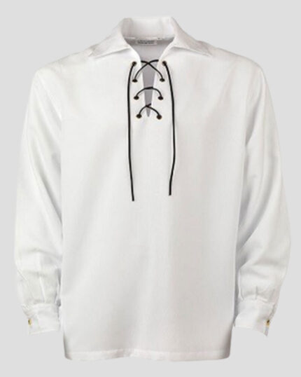 Jacobite Ghillie Kilt Shirt White - Scotland Kilt Collection