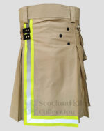 Khaki Firefighter Kilt for Mens front - utility kilts for sale - utility kilts for Men's