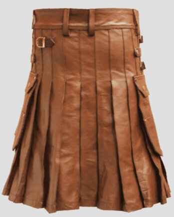 Brown Leather Kilt With Sporran