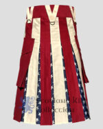 Maroon American Flag Hybrid Utility Kilt back side