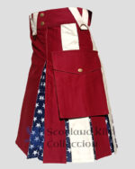 Maroon American Flag Hybrid Utility Kilt right side