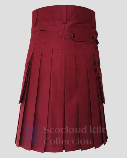 Maroon Utility Kilt back side
