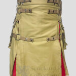 Men's Rainbow Khaki Hybrid Kil front - Rainbow kilts for Men's