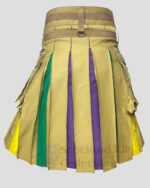 Men's Rainbow Khaki Hybrid Kilt back side