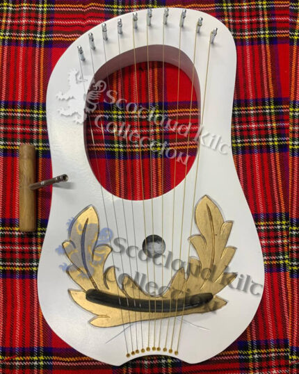 New 10 String White Lyre Harp
