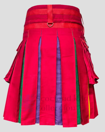 Red Hybrid Rainbow Kilt back side