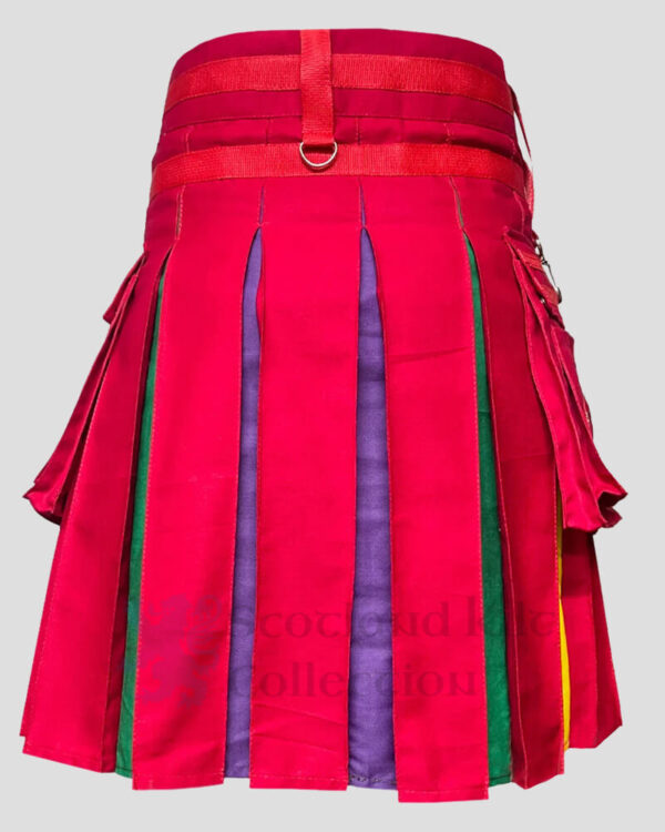 Red Rainbow Hybrid Kilt - Scotland Kilt Collection