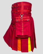 Red Hybrid Rainbow Kilt right side