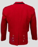 Red Prince Charlie Jacket With 3 Button Vest back side