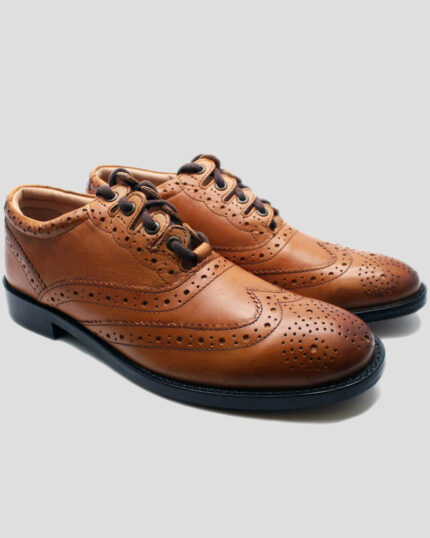 Scottish Brown Highland Ghillie Brogues Kilt Shoes (1)