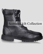 Scottish Black Leather Ghillie Boots \ Shoes For kilts