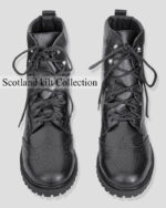 Scottish Black Leather Ghillie Boots \ Shoes For kilts