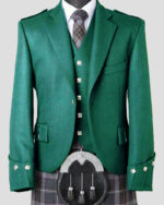 Scottish Black Argyle Jacket & 5-Button Vest - All Colors