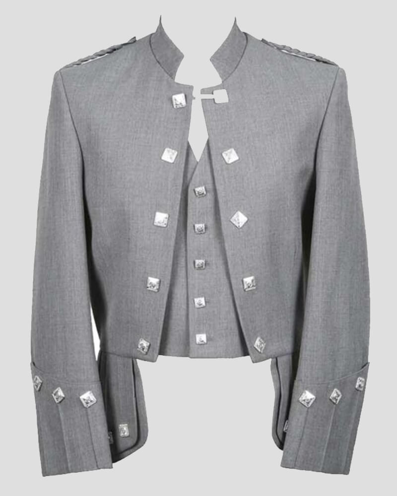 Sheriffmuir Grey Wool Pride Jacket - Scotland Kilt Collection