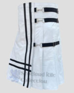 WHITE LEATHER KILT RIGHT SIDE