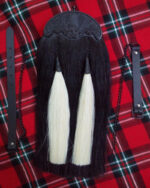 White Tassels Black Horse Hair Sporran