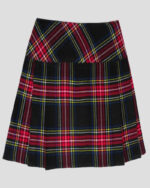 Women Black Stewart Tartan Kilt back side