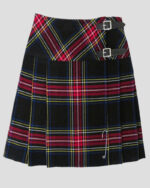 Women Black Stewart Tartan Skirt