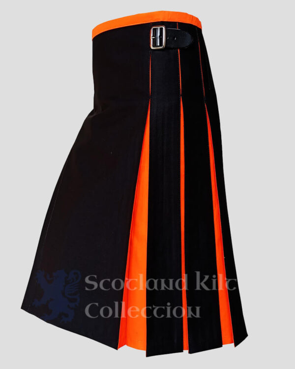 Black Hybrid Kilt Orange left side