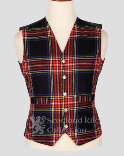 Black Stewart Tartan Vest