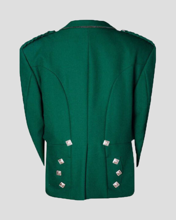 Green Prince Charlie Kilt Jacket With Vest back side