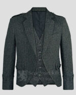 Grey Highland Men's Tweed Argyle Kilt Jacket