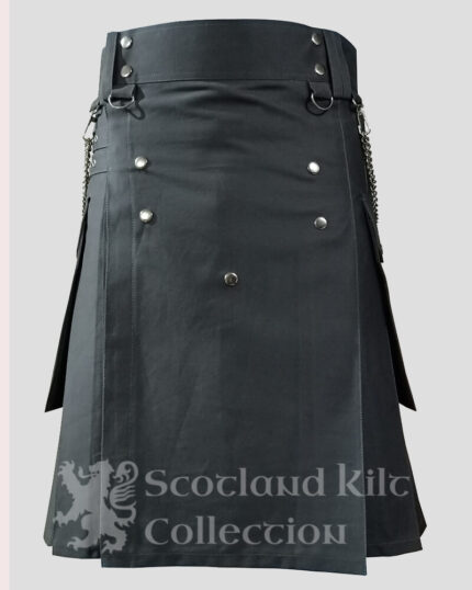 Grey Utility Kilt front side - Best Grey utility kilts for sale