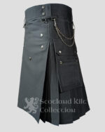 Grey Utility Kilt left side